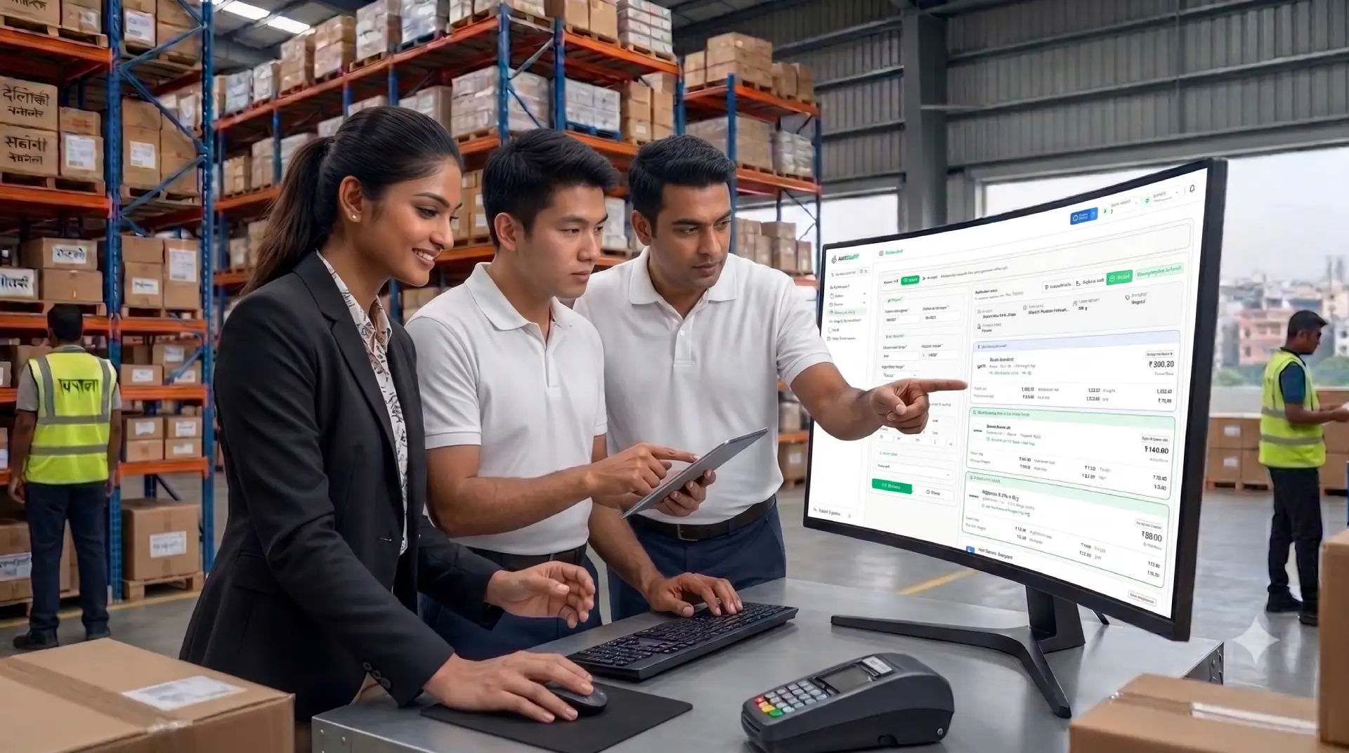 Online seller using ShipRabbit dashboard for bulk label printing and multi-courier shipment management
