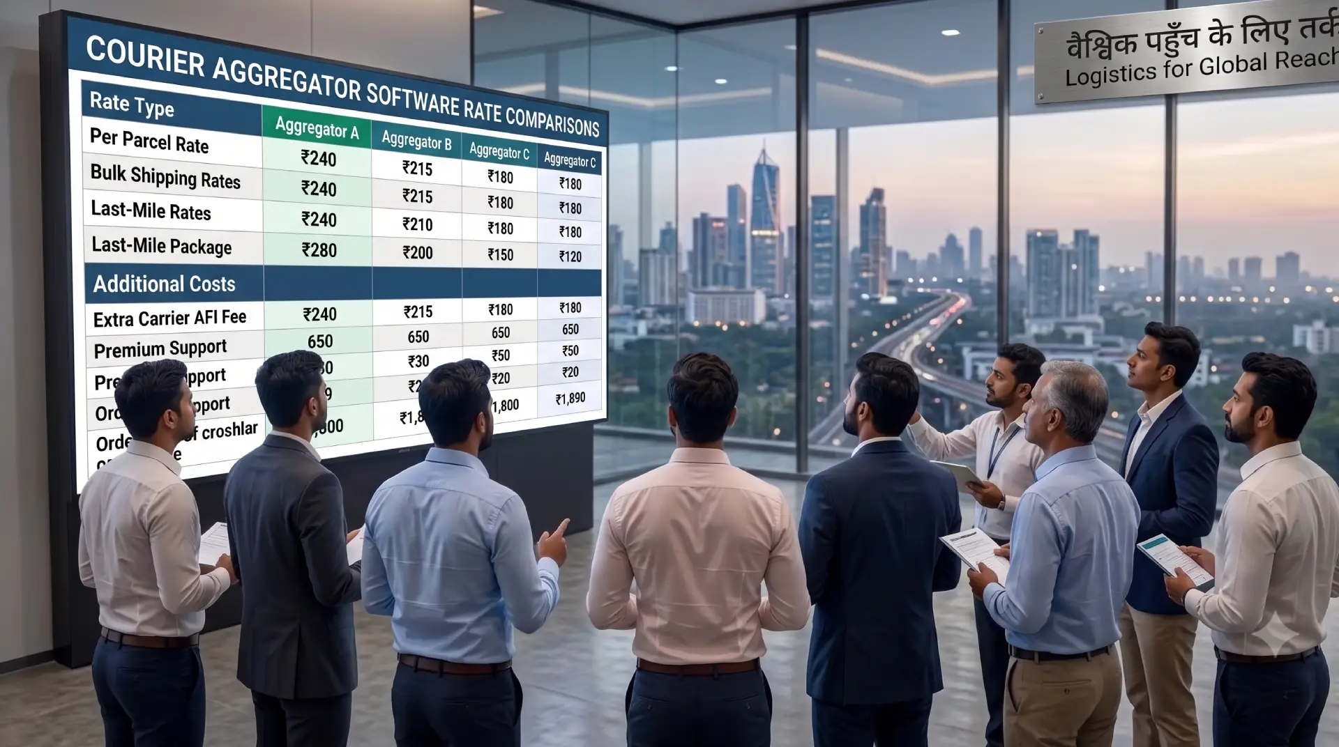 Courier aggregator software pricing breakdown showing subscription and per-shipment models